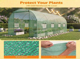 Walk-in Tunnel Greenhouse 1577 FT, Galvanized Steel Frame with 8 Mesh Windows & Roll-Up Zipper 27845206