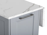 K&K 50.7" Island with Storage Tilt Trash Can Cabinet and Pull Out Cabinet Organizer, Rolling N707P299008G