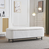 Elegant Ottoman with Spacious Storage Function, White N769P227981W