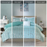 Full/Queen Metallic Printed Comforter Set B03595835