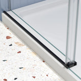 Glass shower door, sliding door, soft close system, with 5/16" tempered glass and Matted black W2122P225222