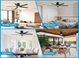 44 inch Ceiling Fans with Lights, Large Air Volume Ceiling Fans with Reversible Quiet DC Motor and 84109418
