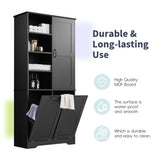 ZNTS Bathroom Storage Cabinet with Doors and Drawers, Tilt-Out Laundry Hamper, Multiple Storage Space, N725P208543B