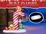 8.2FT Lighted Christmas Inflatable Decoration, Inflatable Giant Candy Cane with Gingerbread Men, 09930053