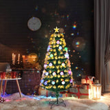 ZNTS 4 FT Pre-lit Fiber Optic Christmas Tree, Artificial Xmas Tree with Lighted Top Star and Snowflakes, 55699558