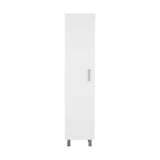 Storage Cabinet 71" H, Four Internal Shelves, Three Broom Hangers, White B097133209
