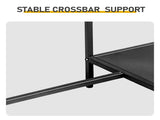 Black Outdoor Patio Bar Table with Multi-Tier Storage Shelves & Wine Glass Rack, Iron Bar Table, 110 35459775