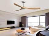 60 Inch Outdoor Ceiling Fan Without Light 3 Solid Wood Blade with DC Motor Remote Control W882P212623
