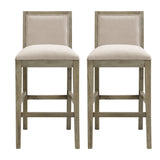 30.5 Inch Height Bar Stools set of 2, Rubber wood Frame,fabric Sponge cushion and Upholstered N780P192217T