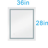 ZNTS LED Lighted Makeup Mirror For Bathroom Vanity With Touch Bottom For Color Temperature, 77343175