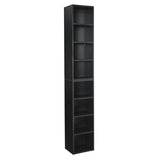 ZNTS 8-Tier Media Tower Rack, CD DVD Slim Storage Cabinet with Adjustable Shelves, Tall Narrow Bookcase W1781105106