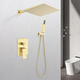 10 inch Shower Head Bathroom Luxury Rain Mixer Shower Complete Combo Set Wall Mounted TH6001BG