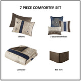 Cal King 7 Piece Jacquard Comforter Set with Throw Pillows B03596995