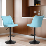 Swivel Bar Stools Set of 2,Height Adjustable Counter Stool,Modern Armless Faux Leather Barstool W561P175969