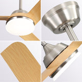 52 Inch Ceiling Fan with 22W LED Light and Remote Control 5 ABS Blades for Living Room W934P230528