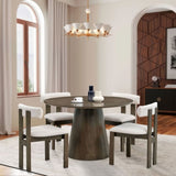 Wooden Dining Chairs Set of 2, Modern Boucle Upholstered Side Chairs,Mid Century Modern W2582P188297