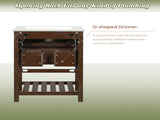 24" Bathroom Vanity with Integrated Ceramic Sink, Bathroom Cabinet with 1 Deep 1 Tip-Out N710P293990P
