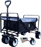 ZNTS Collapsible Heavy Duty Beach Wagon Cart Outdoor Folding Utility Camping Garden Beach Cart with 74659015