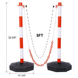 ZNTS 4 Pack Traffic Delineator Post Cones with Fillable Base, Adjustable Safety Barrier with 5Ft 43132353