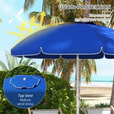 ZNTS Outdoor beach umbrella-Sapphire Blue （Prohibited by WalMart） 00404610