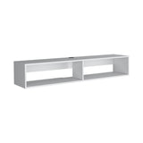Warrior 59" Floating Tv Stand with Two open shelves, media compartments and cable management White B200P240263
