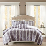King 4PC Faux Fur Comforter Set B03596926