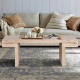 American Vintage Industrial Coffee Table, Premium Reclaimed Wood Texture Rectangular Design, W1445P287874