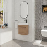 18'' Floating Wall-Mounted Bathroom Vanity with White Resin Sink & Soft-Close Cabinet Door W99936260