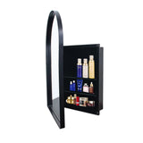 24x36 Inch Arched Recessed Medicine Cabinet, Metal Framed Bathroom Wall Cabinet with Mirror and W1435P182919