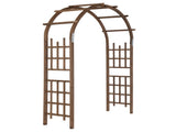 7FT Wooden Garden Arbor, Wedding Arch Backdrop Stand Ceremony Party, Garden Pergola with Trellis 35350989