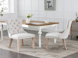 Modern, High-end Tufted Solid Wood Contemporary Flax Upholstered Dining Chair with Wood Legs 71781162