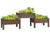 73" x 18" x 32" 3 Elevated Garden Planters 3-Tier Raised Bed for Veggies, Herbs & Flowers 00457272