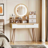 Makeup Vanity Desk 3 Adjustable Lighted Mirror solid wood table feet , Dressing Table Set 08035999