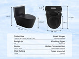 One-Piece Toilet, 1.1/1.60 GPF Water-Efficient Dual-Flush Elongated Comfort Height Floor Mounted, W3598P451235