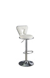 ZNTS Adjustable Bar stool Gas lift Chair White Faux Leather Chrome Base metal frame Modern Stylish Set of HS00F1642-ID-AHD