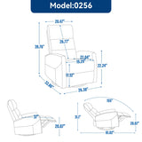 ZNTS Manual Recliner Chair with Rocker and Swivel in Fabric for Living Room, Beige W1803P252280