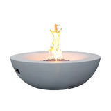 ZNTS 42 Inch Outdoor Concrete Propane gas Fire Pit bowl in Antique white color W2620P182362