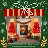 Lighted Santa Hat Style Tree Set of 2, 4ft Artificial Tree with Warm White Lights, N710P181810J