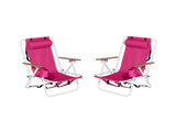 2 Pack 4-Position Adjustable Folding Beach Chairs, Heavy Duty Steel Frame 84208198