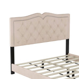 ZNTS Queen Size Upholstered Bed Frame with Rivet Design, Modern Velvet Platform Bed with Tufted 90764002