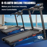Auto Incline Treadmills for Home- foldble Treadmill 330 lb Capacity 3.5HP Folding Electric Treadmill 88614529