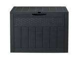 33gal Square Wood & Rattan Plastic Garden Storage Box Gray 76095805