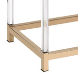 Black High Gloss and Gold Console Table with 2 Drawers B062P185721