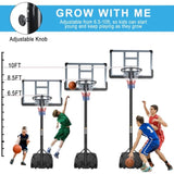 ZNTS Portable Basketball Hoop System Stand Height Adjustable 6.6ft - 10ft with 44 Inch 50516123