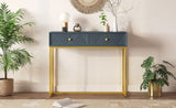 TREXM Modern Sleek Console Table Two Drawers with Stripe Design for Living Room and Entryway N715P201976E