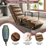 COOLMORE Linen Massage Chaise Lounge Indoor with Remote Control,Ergonomic Electric Massage Long W395P184846