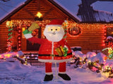 6FT Lighted Santa Claus Holding Bell Christmas Yard Decorations, Pre-lit Pull Up Santa with 200 Warm 76027268