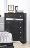 Modern Luxury 1pc Glam 5-Drawer Chest Pullout Jeweler Tray Silver Panel Bedroom Solid Wood Wooden B011P234314