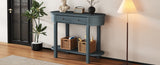 TREXM Elegant Retro Console Table with Curved Design Smooth Glaze for Entryways, Living Rooms N715P230796M