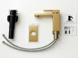 Single Handle Bathroom Faucet Lavatory Faucet Stainless Steel Single Hole-T20, Brushed GoldUnable 44171604
